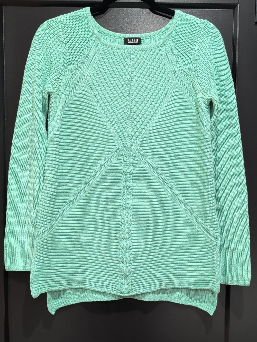 a.n.a Seafoam Green Crewneck Textured Knit Sweater